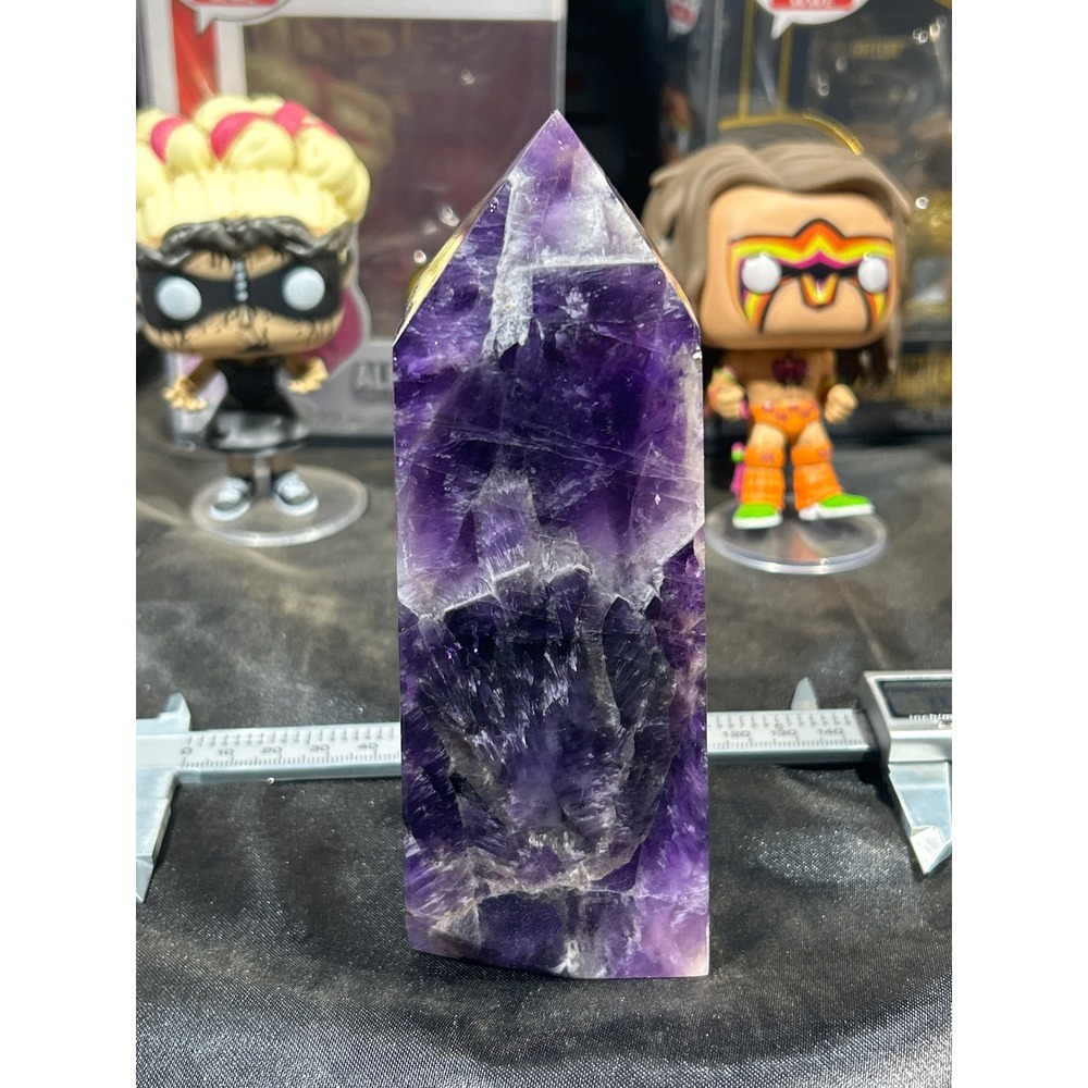 Deep Purple Amethyst Crystal Tower Polished Hexagonal Obelisk 146mm